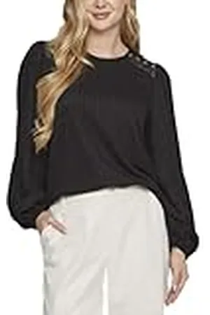 VILA Viwhitney L/S Top de Encaje Camiseta de Manga Larga, , M para Mujer