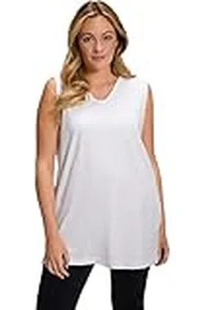 Ulla Popken Basic-v-Top Camisetas, Blancanieves, 64-66 para Mujer