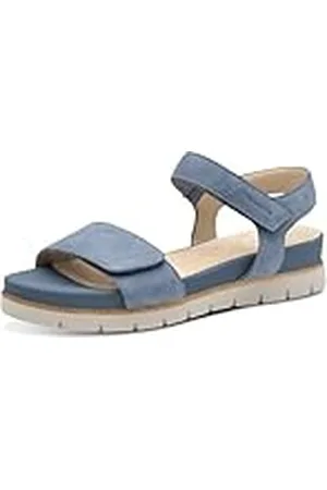 Tamaris Comfort Damen Sandalen Flach aus Leder mit Klettverschluss, Sandalias con cuña Mujer, , 41 EU