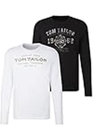 TOM TAILOR 1034857 Camiseta de manga larga en paquete doble para Hombre, , XL