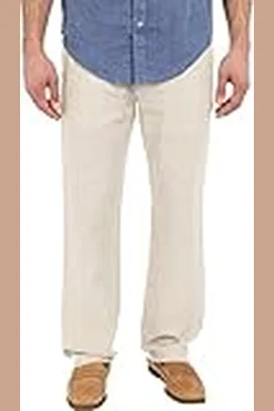 Perry Ellis Pantalones de ajuste regular 100% lino con cordón para hombre (talla de cintura 29-54 grande y alto), , 32W x 32L