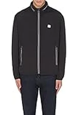 Armani Exchange Packable, Hidden Hoodie, Two Zip Pockets on Front, Rubber Patch Logo Chaqueta Cortavientos, , XL para Hombre
