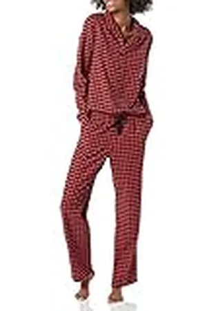 Amazon Conjunto de pijama de franela con botones en la parte delantera y manga larga Mujer, , XXL