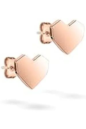 liebeskind Pendientes de acero inoxidable con forma de corazón de Berlín, 1,1 cm, Acero inoxidable, Sin piedra preciosa
