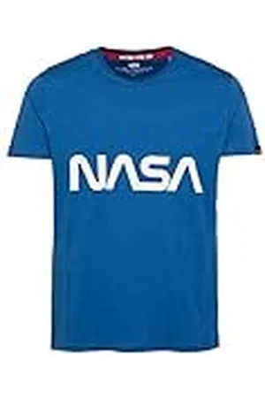 Alpha Industries NASA Reflective T Camiseta, Azul Blue-539, S para Hombre