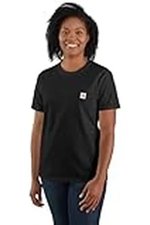 Carhartt K87 Camiseta De Manga Corta Con Bolsillo, Ajuste Holgado, Tejido Grueso Mujer, , XL