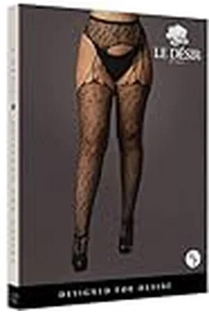 Le Désir Conjunto Lencería Sexy Mujer - Panty con tirantes de leopardo