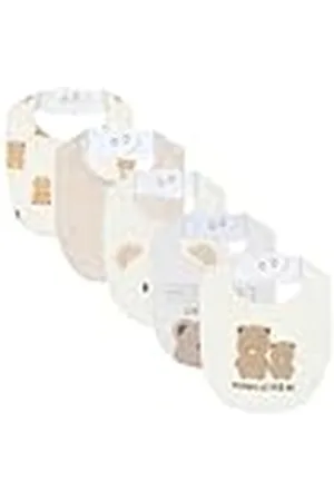 chicco Baberos Recién Nacido, Set de 5 Baberos 100% Algodón, Unisex Niño y Niña, 0-24 Meses, Designed in Italy