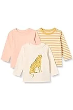 Amazon Camisetas de Manga Larga 100 % Algodón de Corte Holgado Unisex Niño, Pack de 3, , 4 años