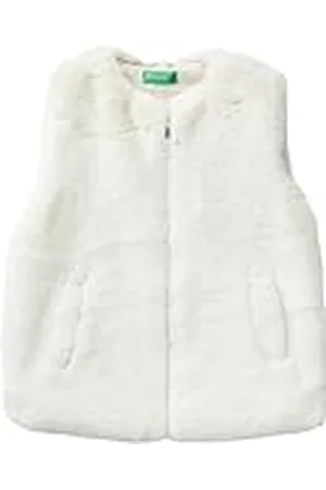 Benetton 2q6tcj00w Chaleco para Hombre, Color Blanco, 120 cm para Niñas