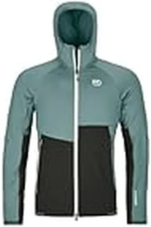ORTOVOX Chaqueta de forro polar con capucha para hombre, Gris ártico, Large