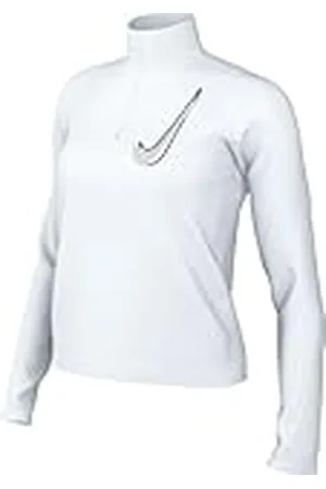 Nike Swoosh Capa Intermedia De Running Dri-Fit con Cremallera De 1/2 - Mujer, White, HJ2225-100, XL