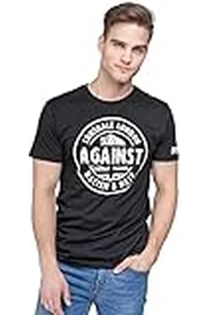 Lonsdale London Camiseta de Manga Larga para Hombre Against Racism, Negro, XXXL