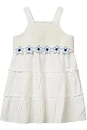 Benetton Vestito 47jkgv02f Vestido, Color Blanco, 18 Meses Niñas y niñas