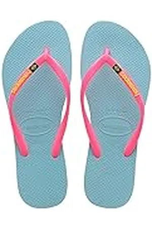Havaianas Slim Brasil Logo, Chanclas Cómodas, Duraderas y Ligeras, Homenaje a Brasil, Bandera en Tiras y Suela, Mujer