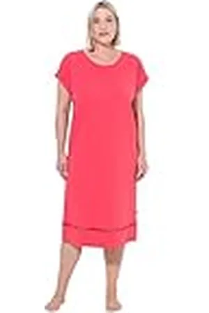 Ulla Popken Nightgown, Crochet Tape Camisones, Rosa, 48-50 Mujeres