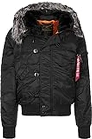 Alpha Industries N2B VF 59 Chaqueta, Negro (Black/Orange-241), L para Hombre