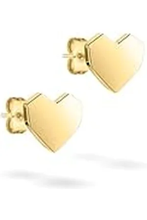 liebeskind Pendientes de acero inoxidable con forma de corazón de Berlín, 1,1 cm, Acero inoxidable, Sin piedra preciosa