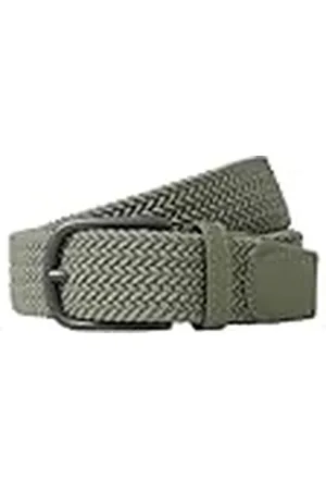 JACK & JONES Jacfall Woven Belt Cinturón, Verde Aceite, 100 cm para Hombre