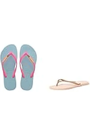 Havaianas Slim Brasil Logo, Chanclas Mujer, Blue Water, 37/38 EU Slim, Chanclas Mujer, Ballet Rose, 37/38 EU