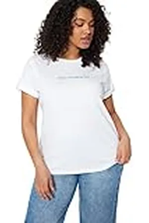 Trendyol Tbbss23bf00034 Camiseta de Talla Grande, , XL Mujeres