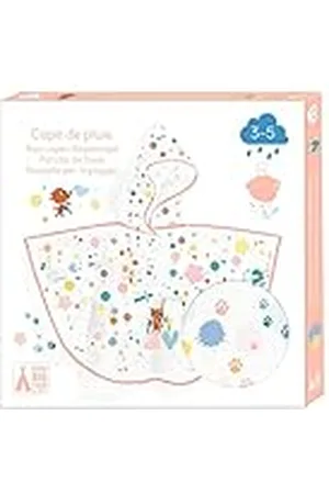 Djeco Lifestyle Poncho de Lluvia Gato Talla XS 90-110 cm, Juventud Unisex