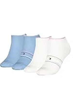Tommy Hilfiger Rib Shine Scarpe da Ginnastica, White/Blue, 35-38 (Pacco da 4) da Donna