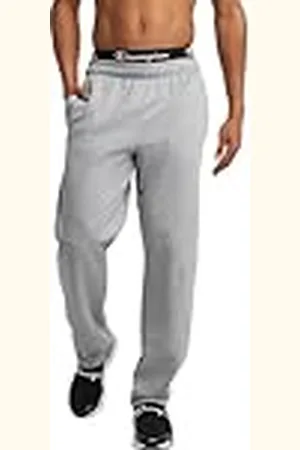 Champion Powerblend, Fleece Open-Bottom Sweatpants for Men (Reg. or Big, Oxford Gray C Patch Logo, 3X-Large Tall