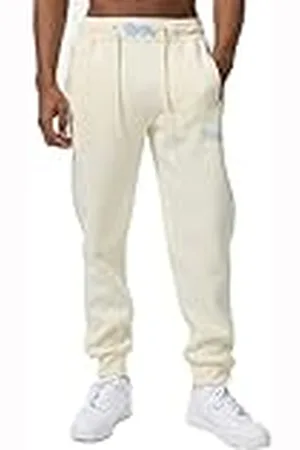 Lonsdale London Kilmorack Pantalones de chándal, Beige/Azul, L para Hombre