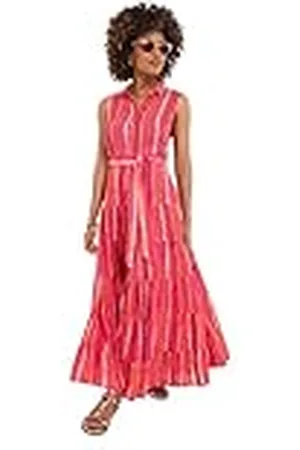 Joe Browns Striped Sleeveless Button Through Maxi Shirt Dress Vestido, , 44 Pequeño para Mujer