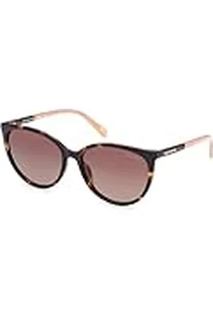 Skechers SE6169 Gafas de Sol para Mujer, Gafas de Sol Casual Ligeras, Lentes Redondas, Lentes Polarizadas Marrones, Habana Oscuro