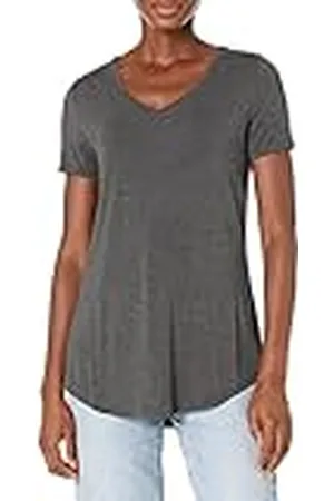 Amazon Túnica Holgada de Manga Corta y Cuello en Pico (Disponible en Tallas Grandes) Mujer, , M