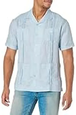 Cubavera Manga Corta 100% Lino Guayabera Camisa Abotonada, , L para Hombre
