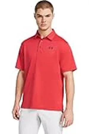 Under Armour Tech Polo Camiseta polo ligera y transpirable, polo de hombre de manga corta, color rojo/gris campo