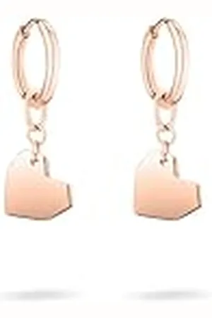liebeskind Berlin - Pendientes de aro de acero inoxidable con colgante de corazón (2,6 cm), 3,0 cm, Acero inoxidable, Sin piedra preciosa