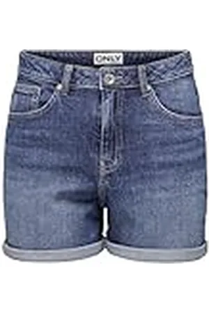 ONLY Pantalones Cortos de Mezclilla de Cintura Alta para Mujer de la Marca, cómodos para el Verano., Color: , Talla:L