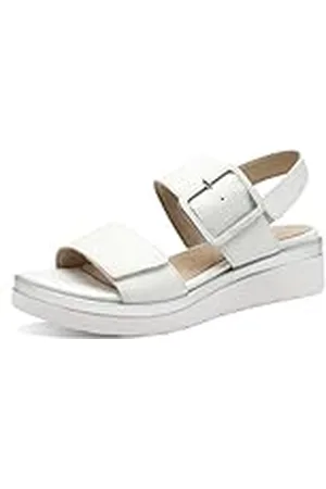 Tamaris Comfort Damen Sandalen Flach aus Leder mit Schnalle, Sandalias con cuña Mujer, , 42 EU