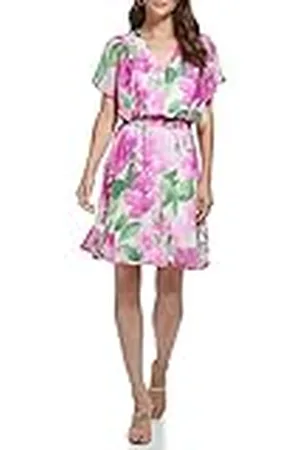 DKNY Faux Wrap Dress Vestido, , 38 Mujeres