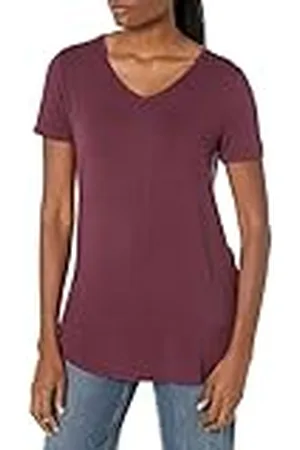 Amazon Túnica Holgada de Manga Corta y Cuello en Pico (Disponible en Tallas Grandes) Mujer, , XS