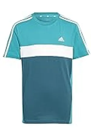 adidas Unisex niños Tiberio 3-Stripes Colorblock Cotton tee Kids, , 7-8 Years