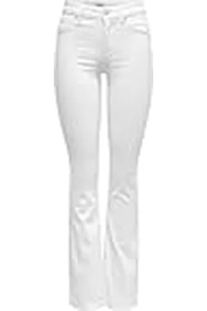 ONLY ONLBLUSH Mid Flared DNM REA0730 Noos Jeans, White, M / 32L para Mujer