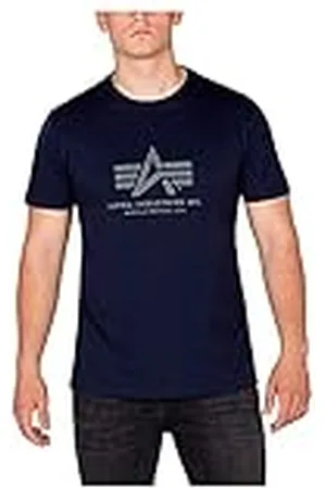 Alpha Industries Basic Camiseta, Azul (Dark Blue-07), M para Hombre