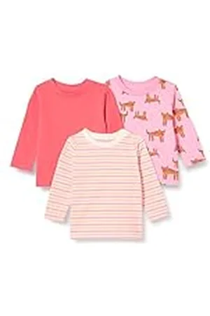 Amazon Camisetas de Manga Larga 100 % Algodón de Corte Holgado Unisex Bebés, Pack de 3, , 24 meses