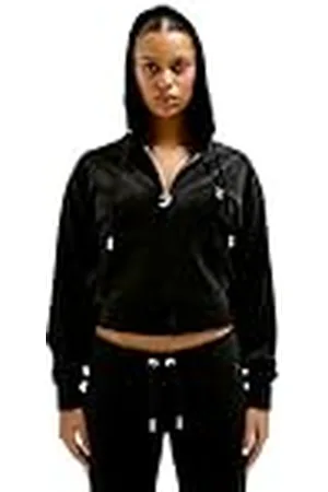 Juicy Couture Iccle Hoodie Kapuzensweatjacke, Sweatjacke mit Kapuze und Reißverschluss aus Velour in Verschiedenen Farben Sudadera con Capucha, , XS para Mujer
