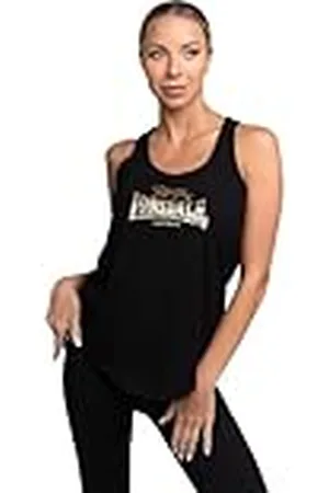 Lonsdale London Lismoyny Singlet, Negro/Dorado, S para Mujer