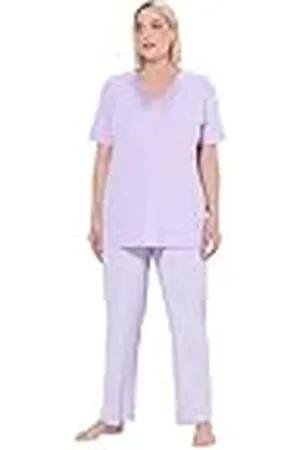 Ulla Popken Pyjama, Satin Detail, Pijama, Detalle de satén, Morning Rise, , 62-64 Grande Mujeres