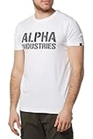 Alpha Industries Camo Print T Camiseta, Blanco (White-09), M para Hombre