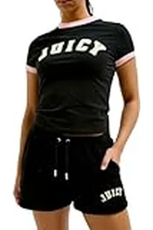 Juicy Couture Perkin Shorts-Damenshorts Sommershorts aus Frottee mit Appliaktionen in Versch. Farben Pantalones Cortos Informales, , XL para Mujer