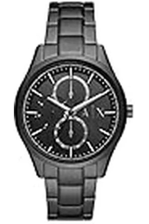 Armani Exchange Reloj Hombre, Movimiento de cuarzo multifunción, 42MM Caja de acero negro con correa de acero, AX1867