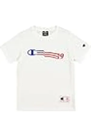 Champion Legacy Retro Sport B (306854) - Camiseta gráfica SS con cuello redondo, blanco (WHT), 11-12 años (L) Niño FW24
